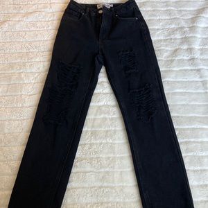 These are black ripped jeans from Charolette Russe!